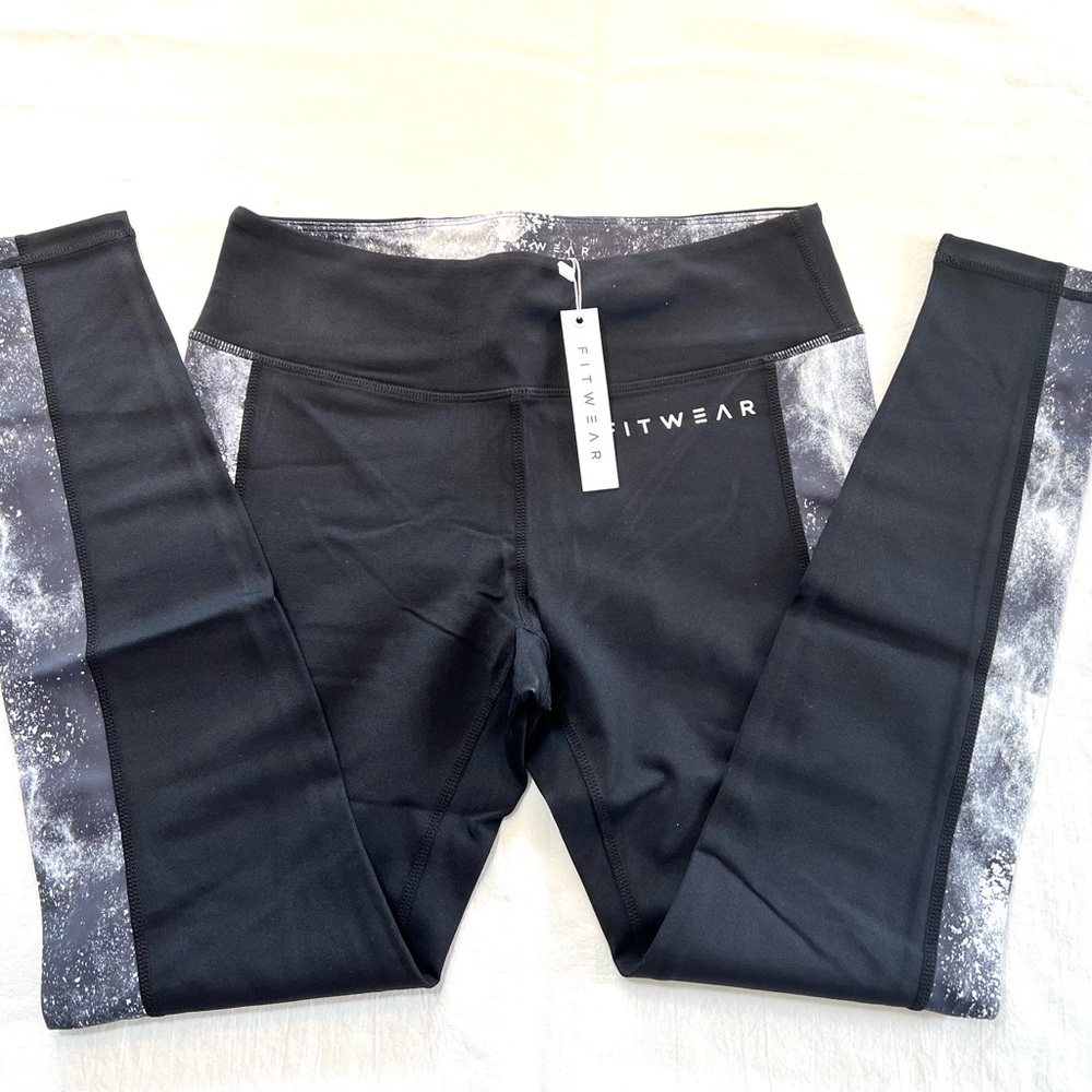 Black and Gray Fitwear Leggings Medium